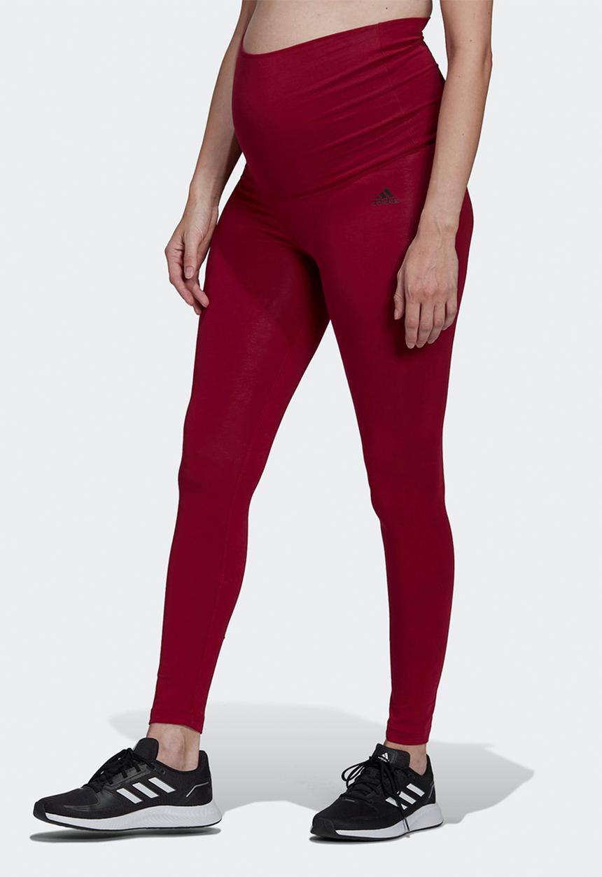 adidas Performance - Maternity perf legacy leggings - burgundy & black