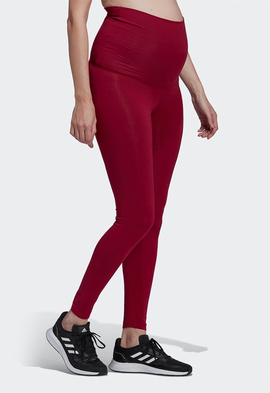 adidas Performance - Maternity perf legacy leggings - burgundy & black