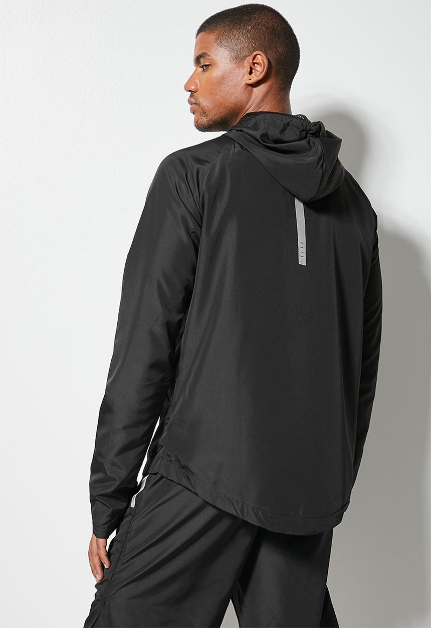 Superbalist - Light shell hooded running jacket - black