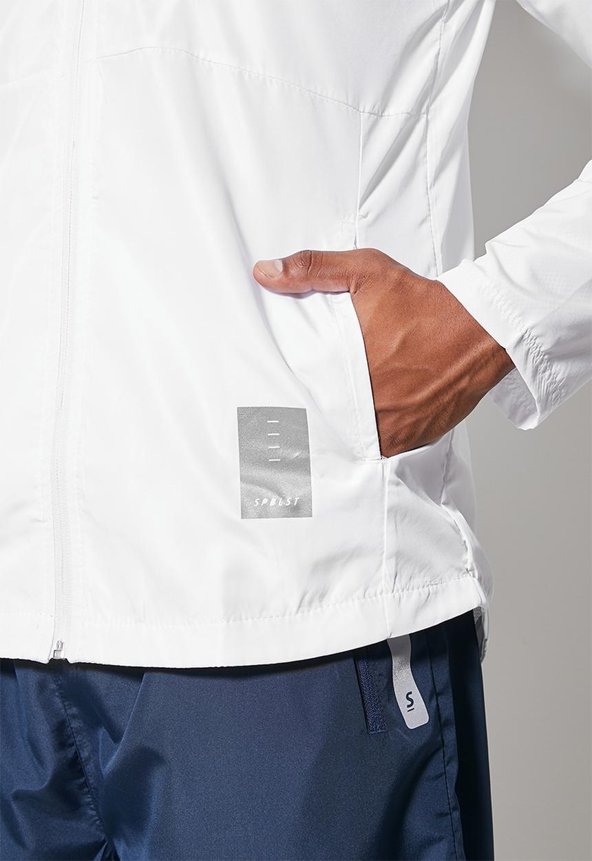 Superbalist - Light shell hooded running jacket - white