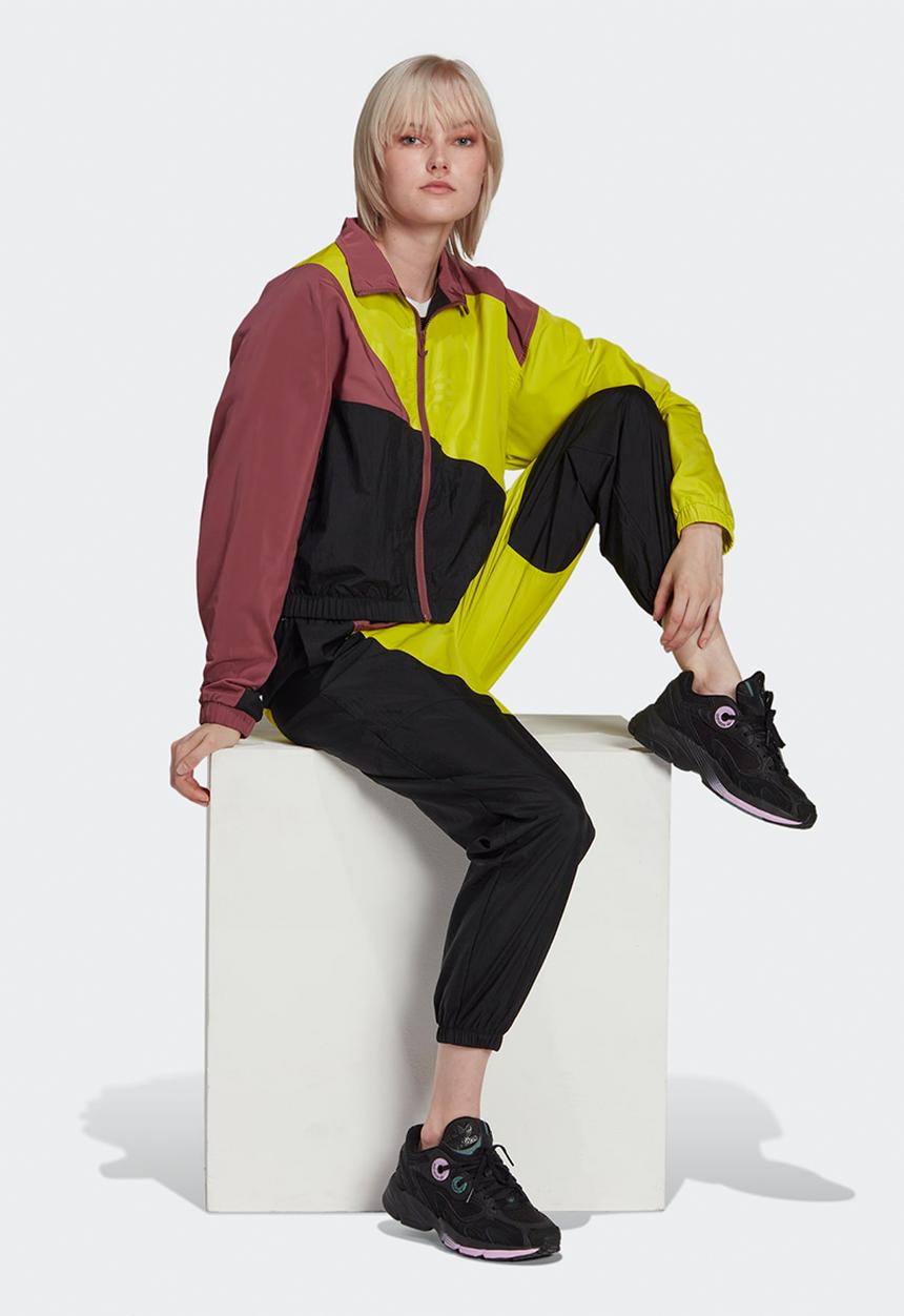 adidas Originals - Weave trackpants - black/shock lime/crimson