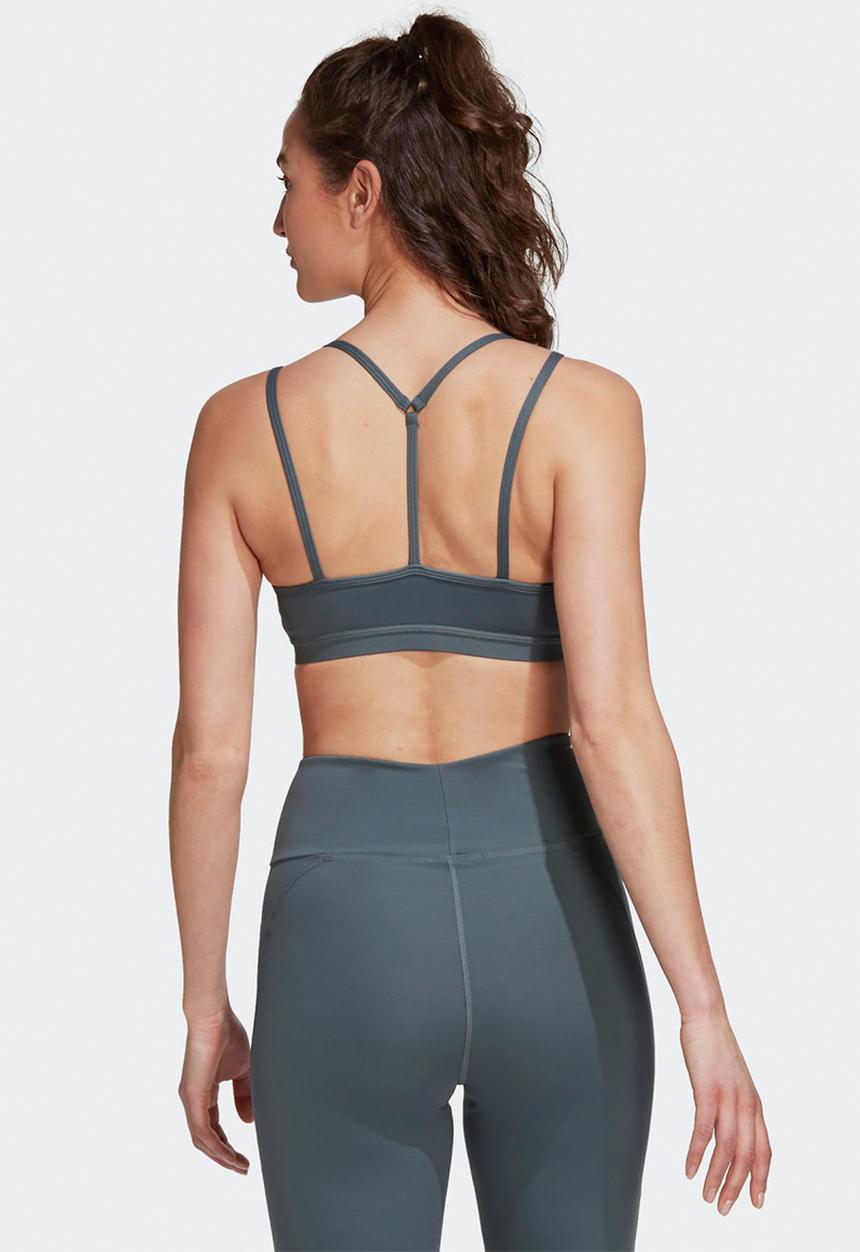 adidas Performance - Stols back straps light support workout bra - blue oxide