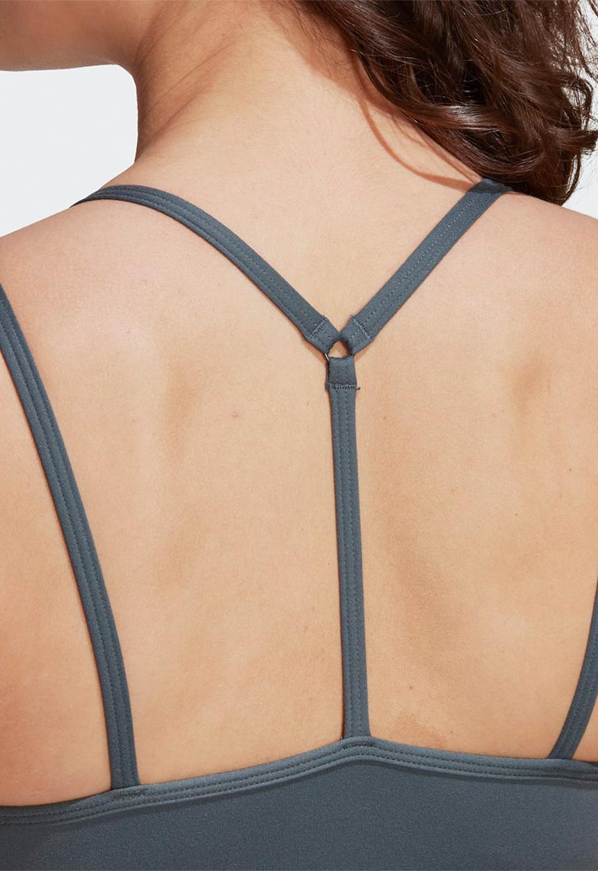 adidas Performance - Stols back straps light support workout bra - blue oxide