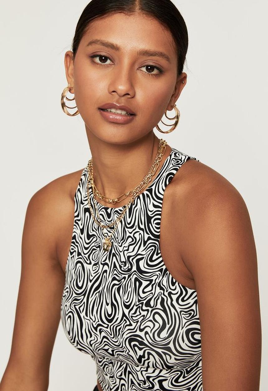 Supré  - Kiera printed tank top - nadia zebra black