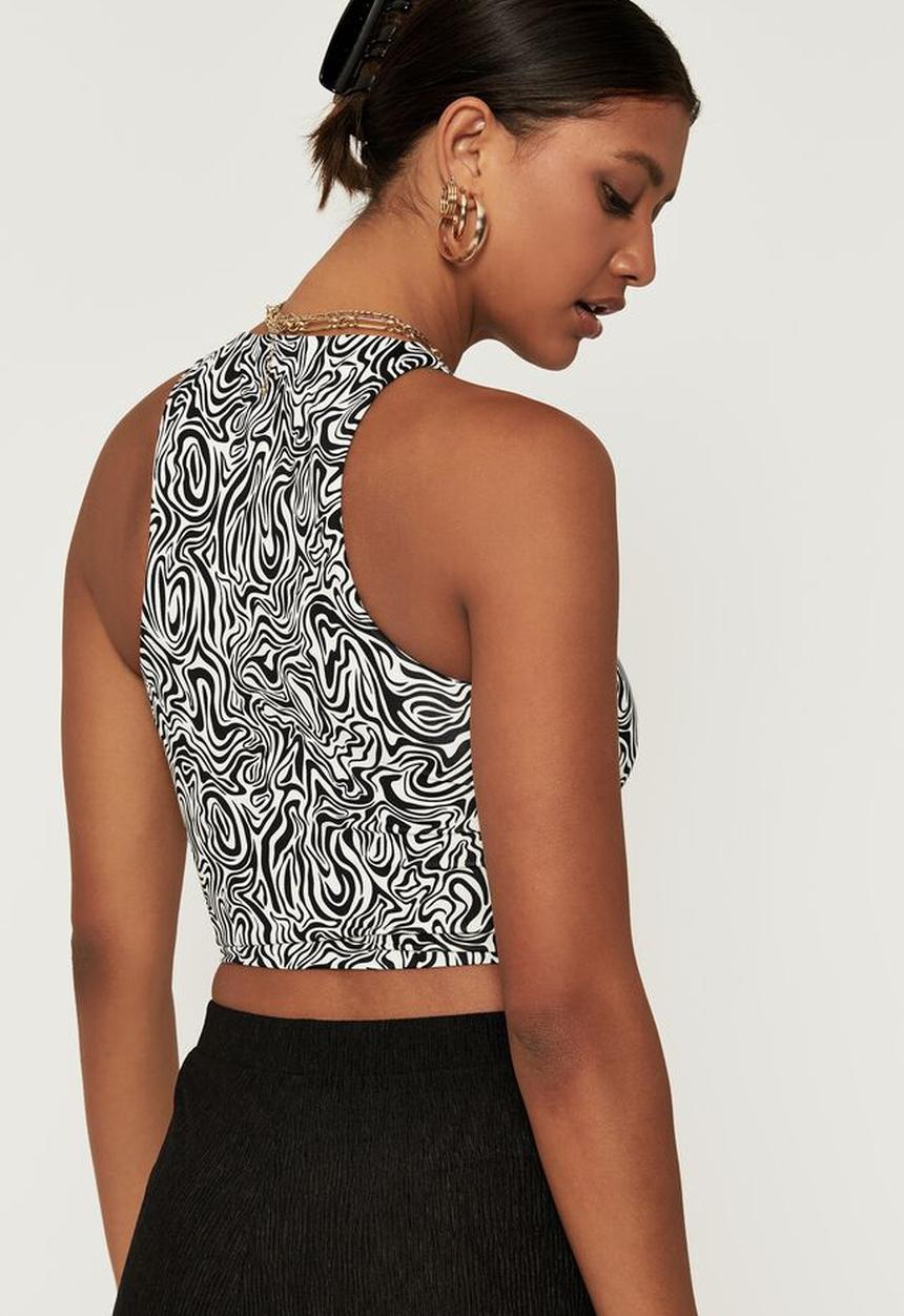 Supré  - Kiera printed tank top - nadia zebra black