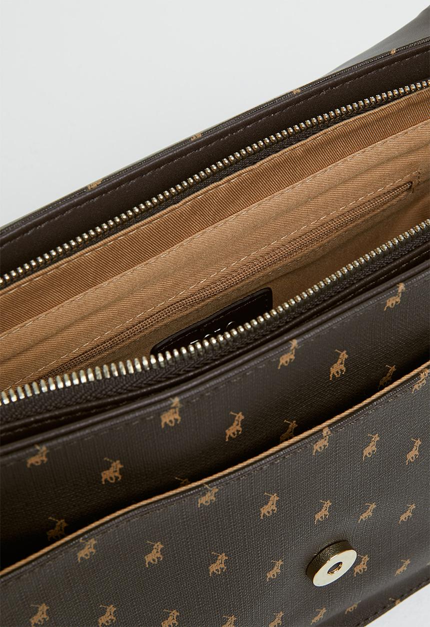 POLO - Signature flapover bag - brown