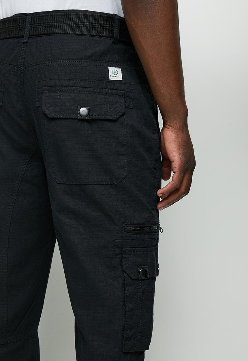 Lark & Crosse - Patric belted cargo pants - black