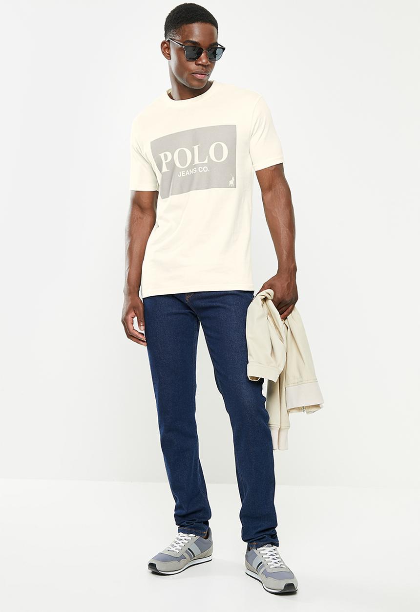 POLO - Men pjc reflective short sleeve tee - ecru