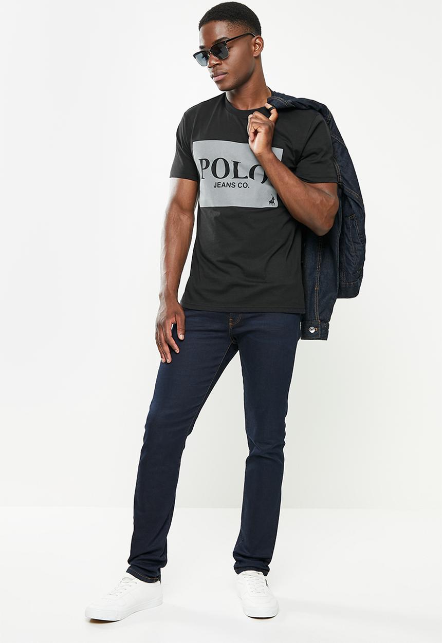 POLO - Men pjc reflective short sleeve tee - black
