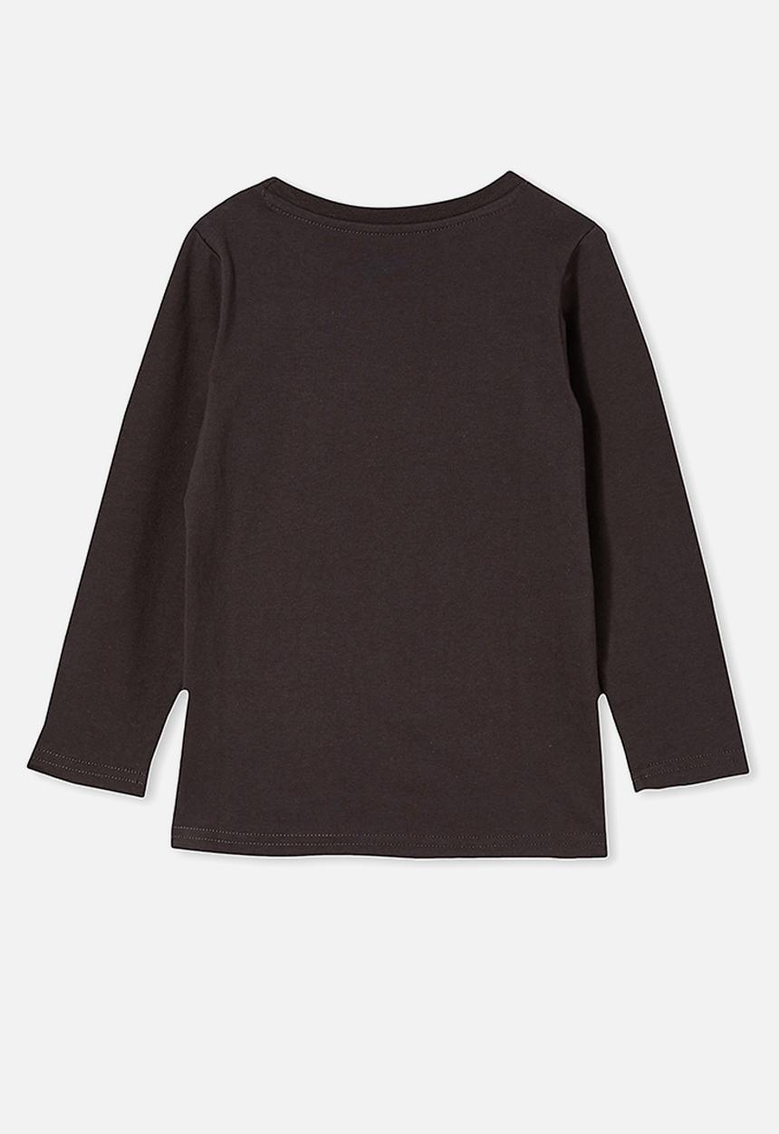 Cotton On - Max long sleeve tee - phantom & skate of mind checkers