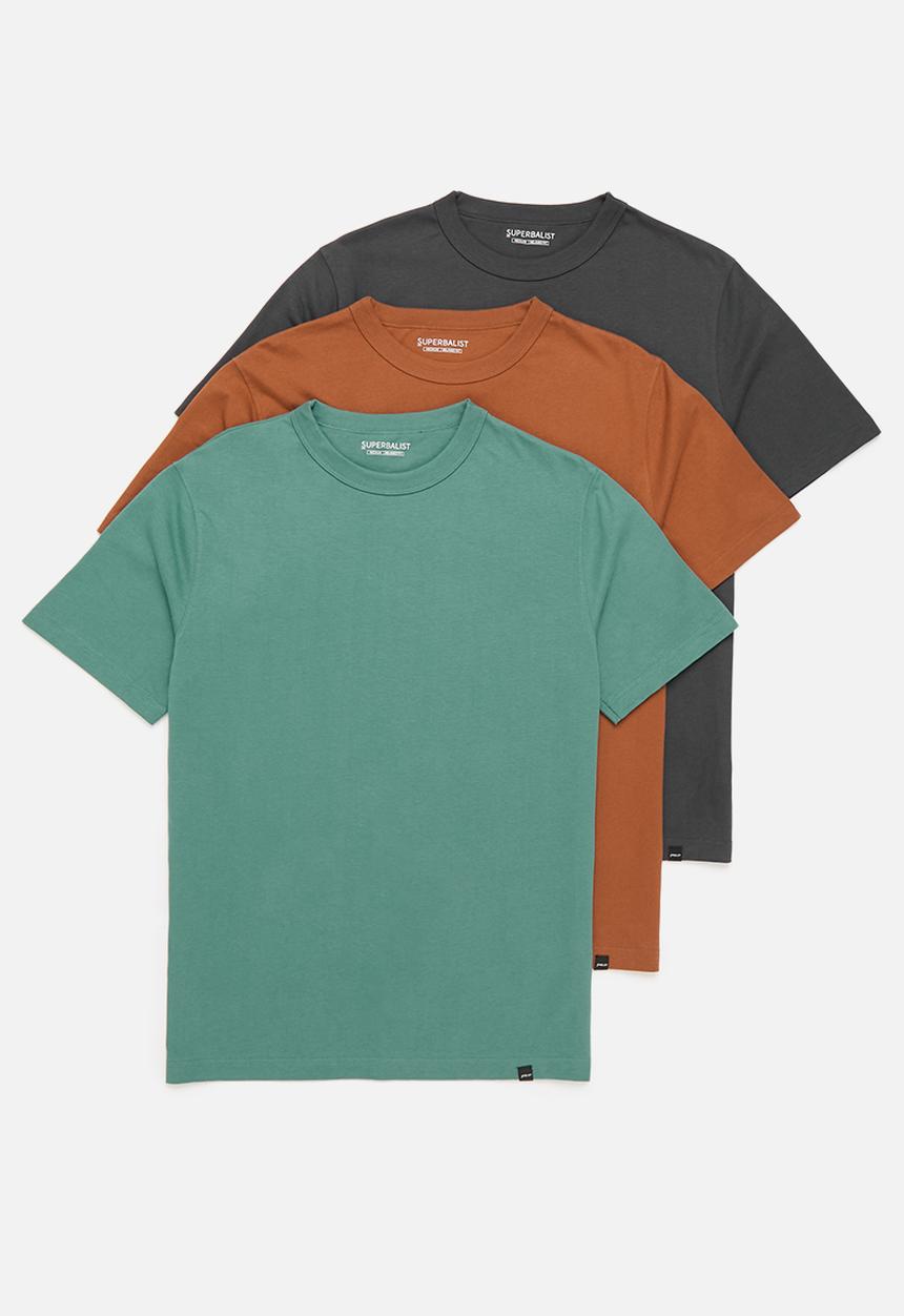 Superbalist - 3-Pack aaron organic relaxed fit crew tee - multi