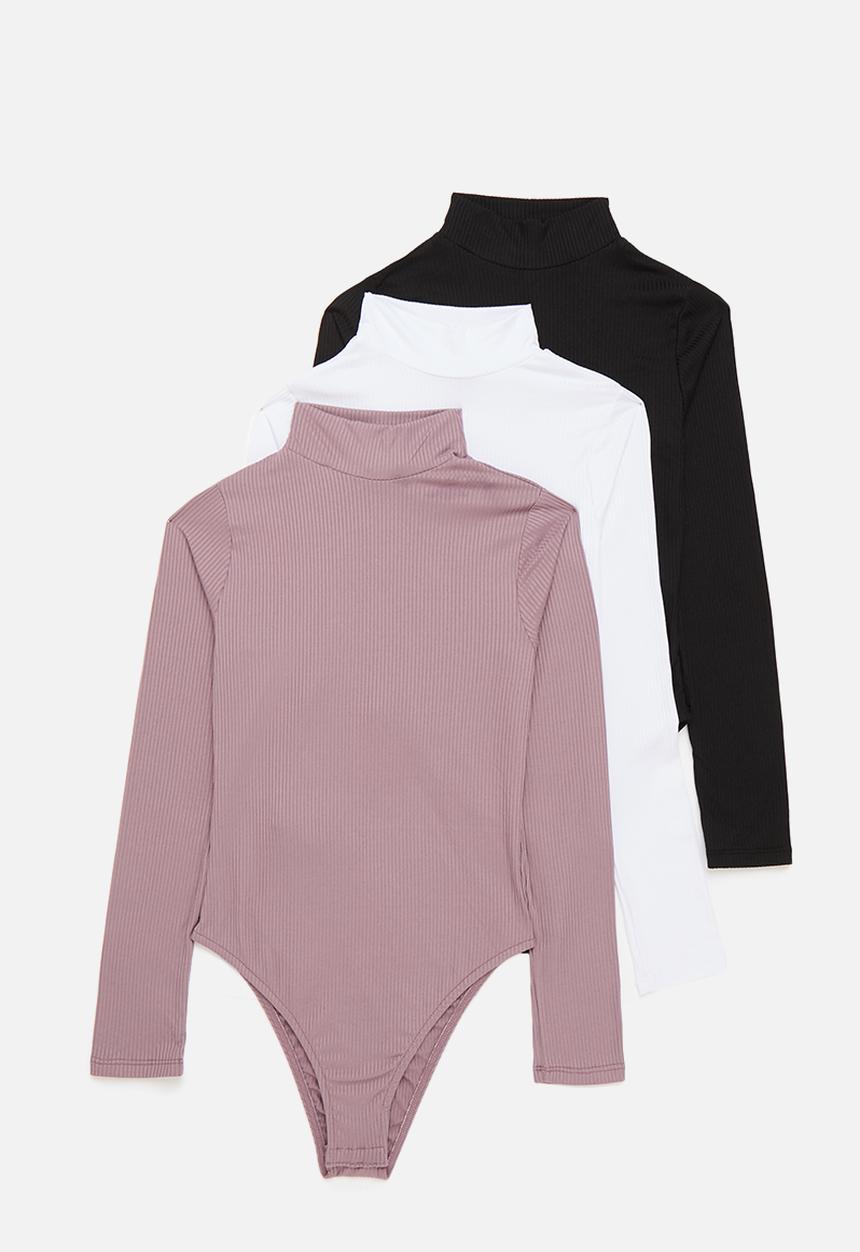 Superbalist - 3 Pack funnel neck bodysuit - multi