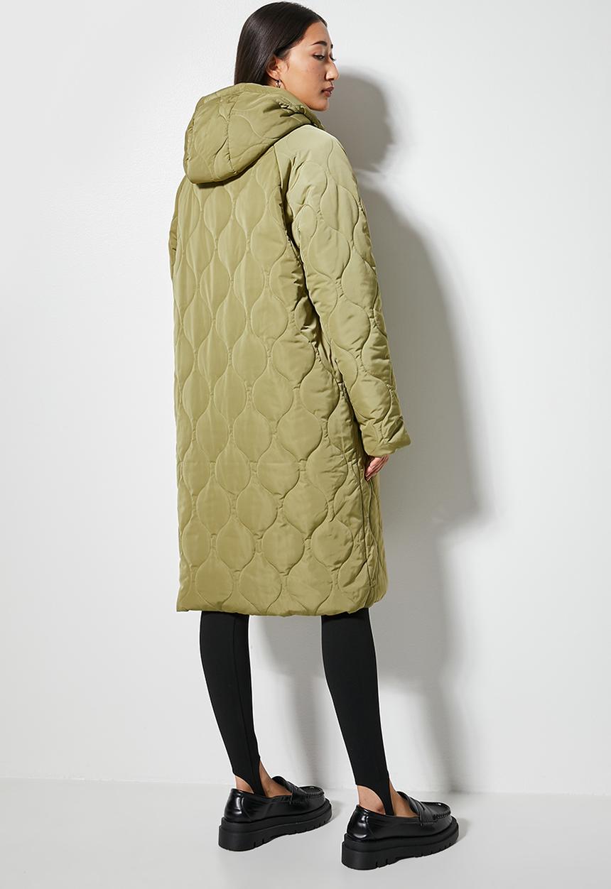 Superbalist - Quilted midi puffer - new olive