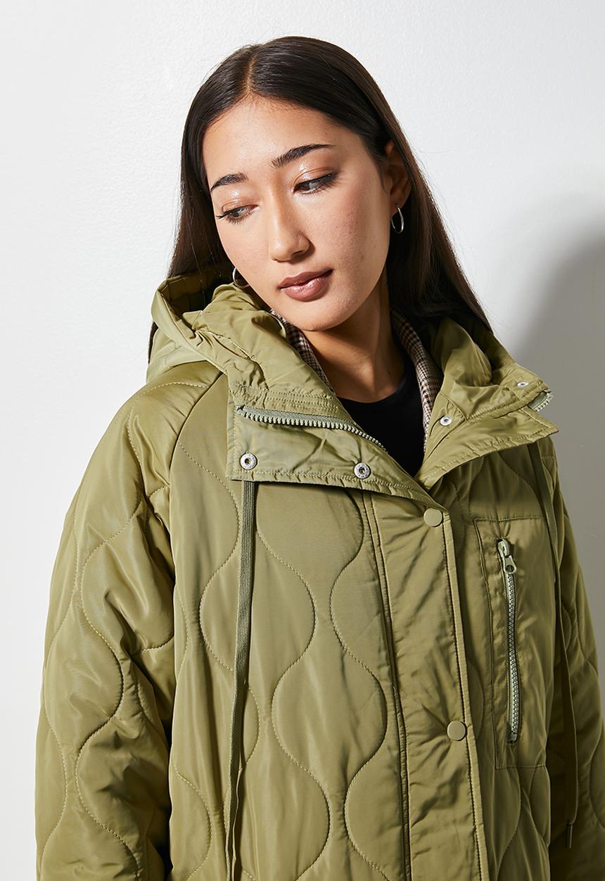 Superbalist - Quilted midi puffer - new olive