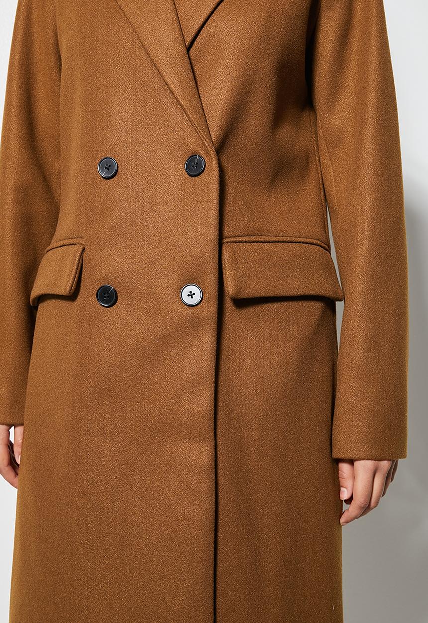 Superbalist - Double breasted coat - tobacco
