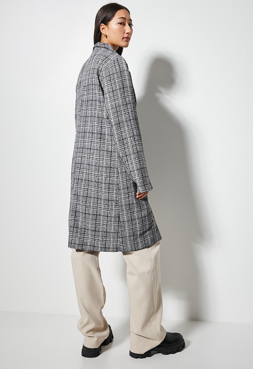 Superbalist - Midi blazer coat - grey check