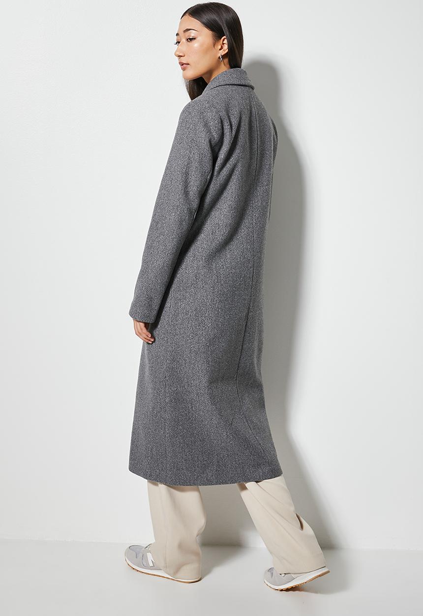 Superbalist - Double breasted coat - charcoal melange
