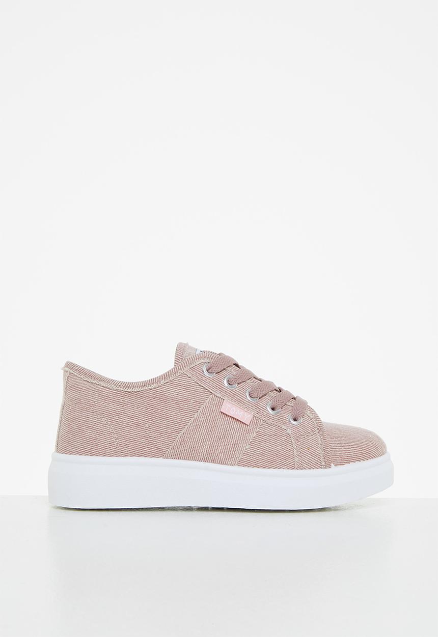 TOMY - Girls washed canvas lace up - dusty pink