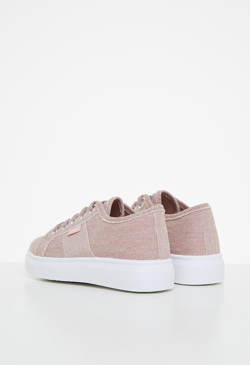 TOMY - Girls washed canvas lace up - dusty pink