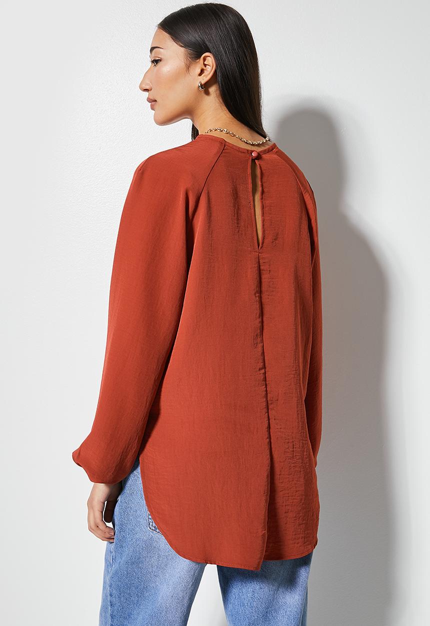 Superbalist - Longline blouse - red ochre