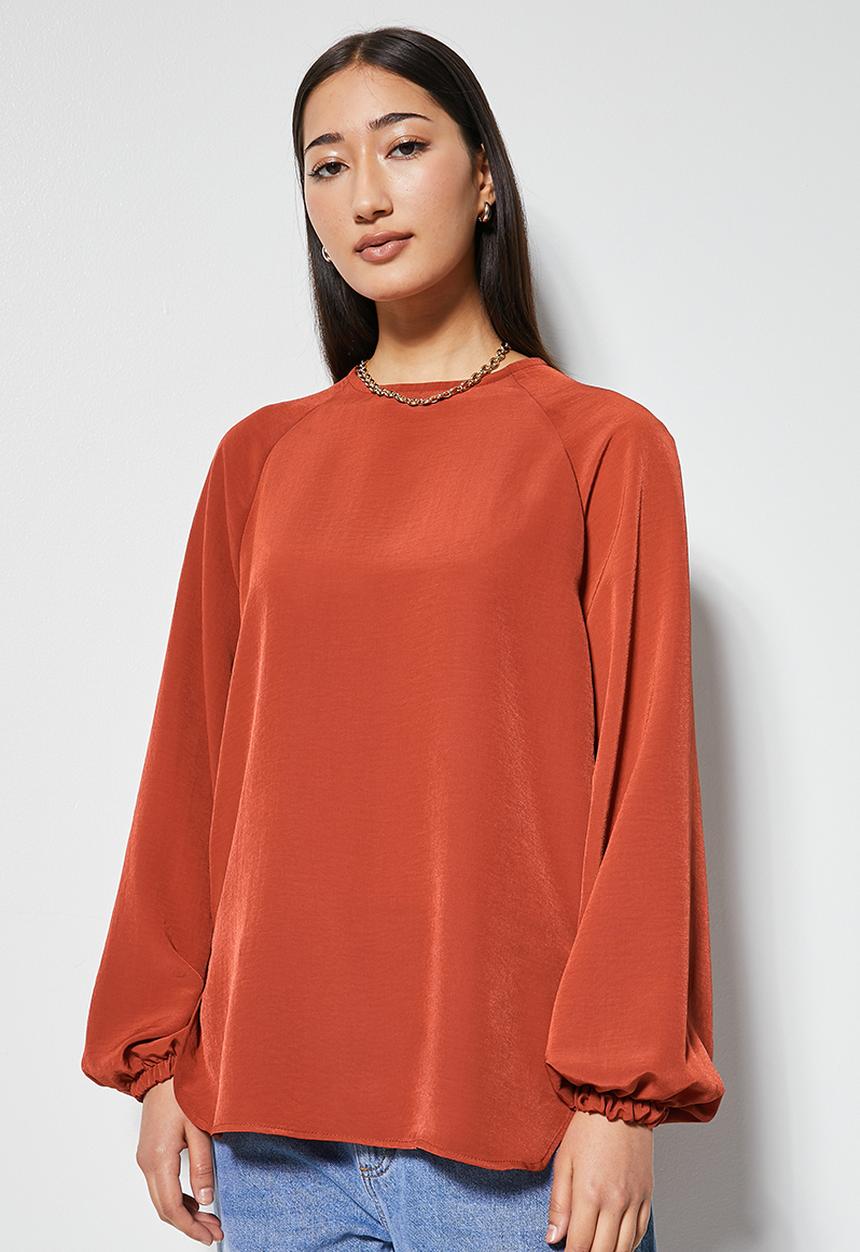 Superbalist - Longline blouse - red ochre