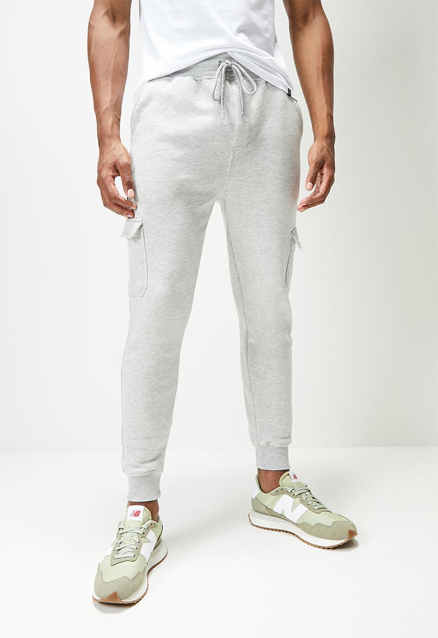 STYLE REPUBLIC - Slim fit cargo sweatpant - grey melange