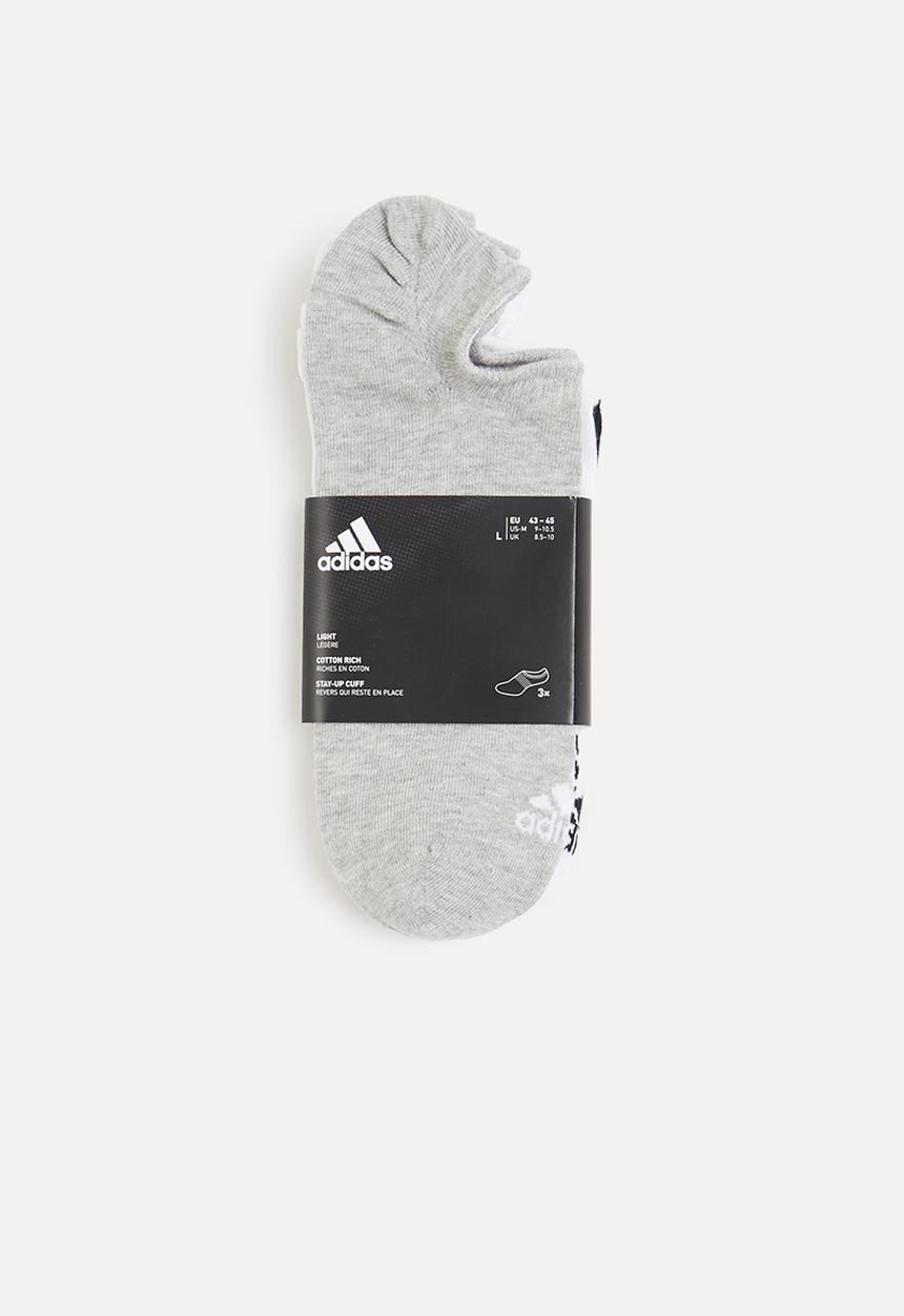 adidas Performance - Light no show 3pp - large grey heather/white/black