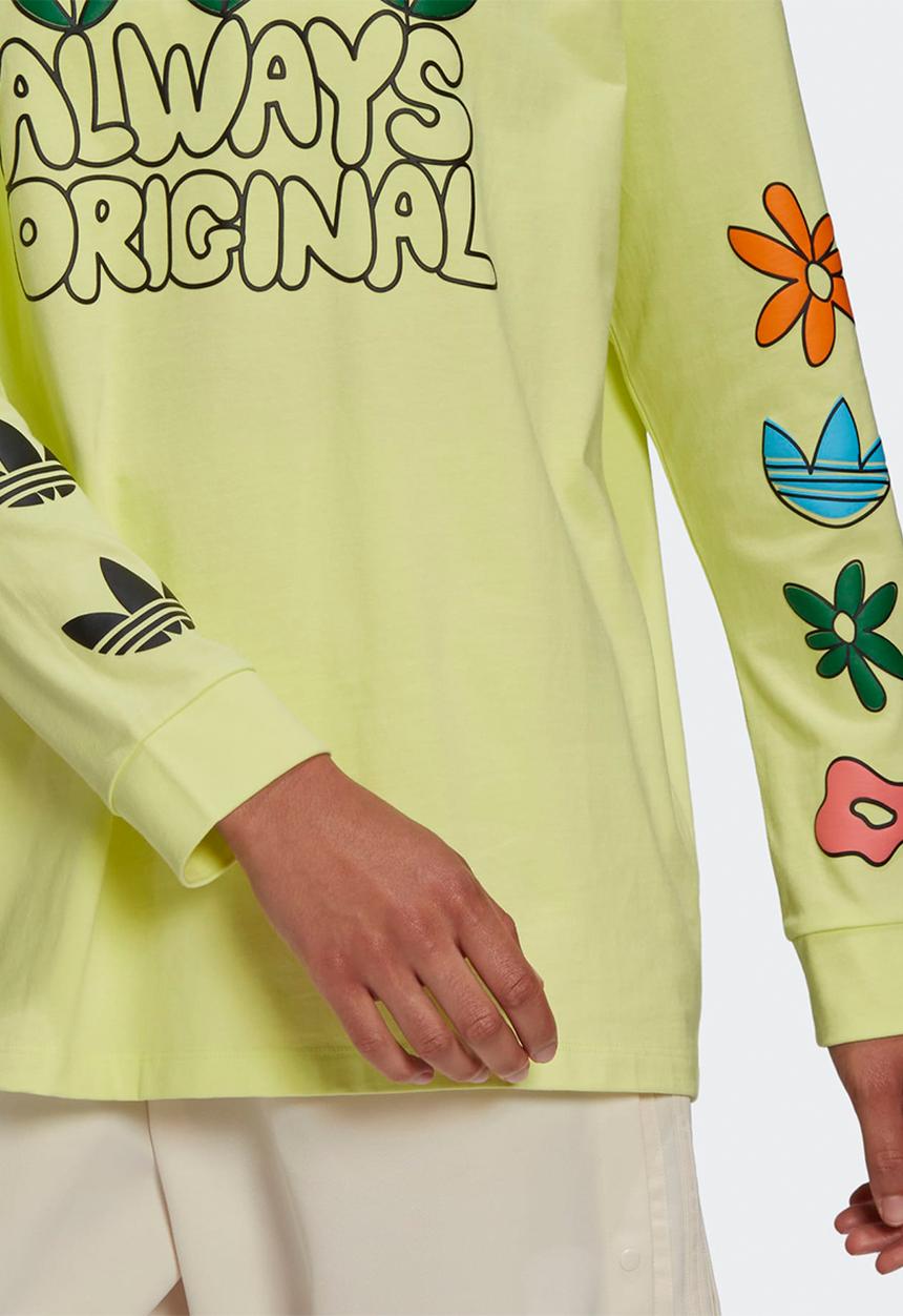adidas Originals - Always original graphic long sleeve tee - pulse yellow