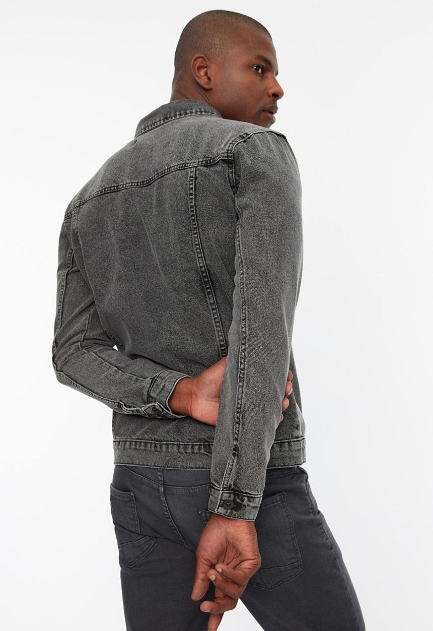 Trendyol - Acid wash denim jacket - anthracite