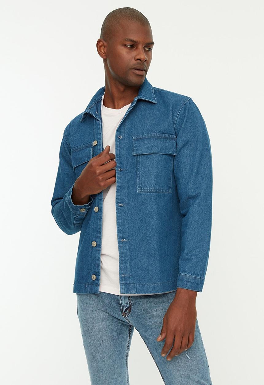 Trendyol - Double chest pocket jacket - blue