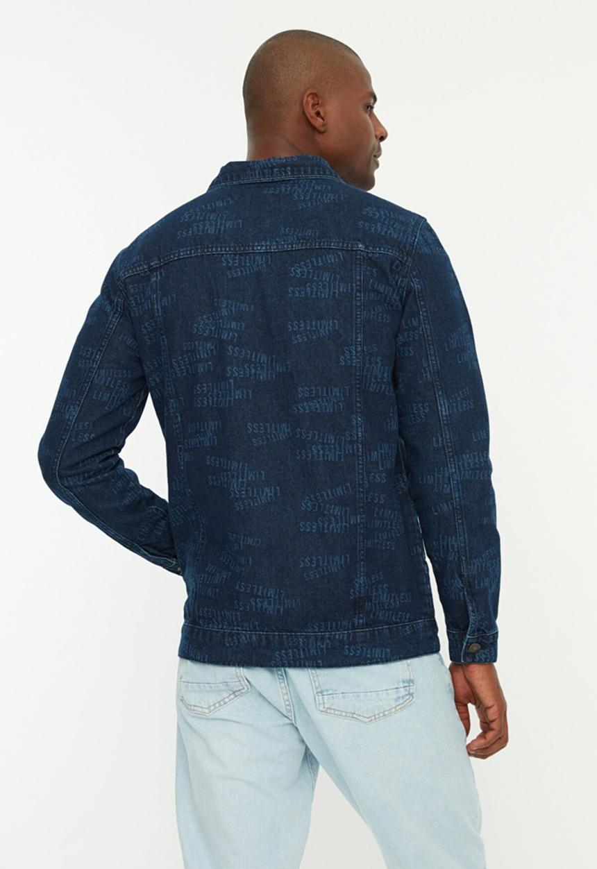 Trendyol - Patterned denim jacket - indigo