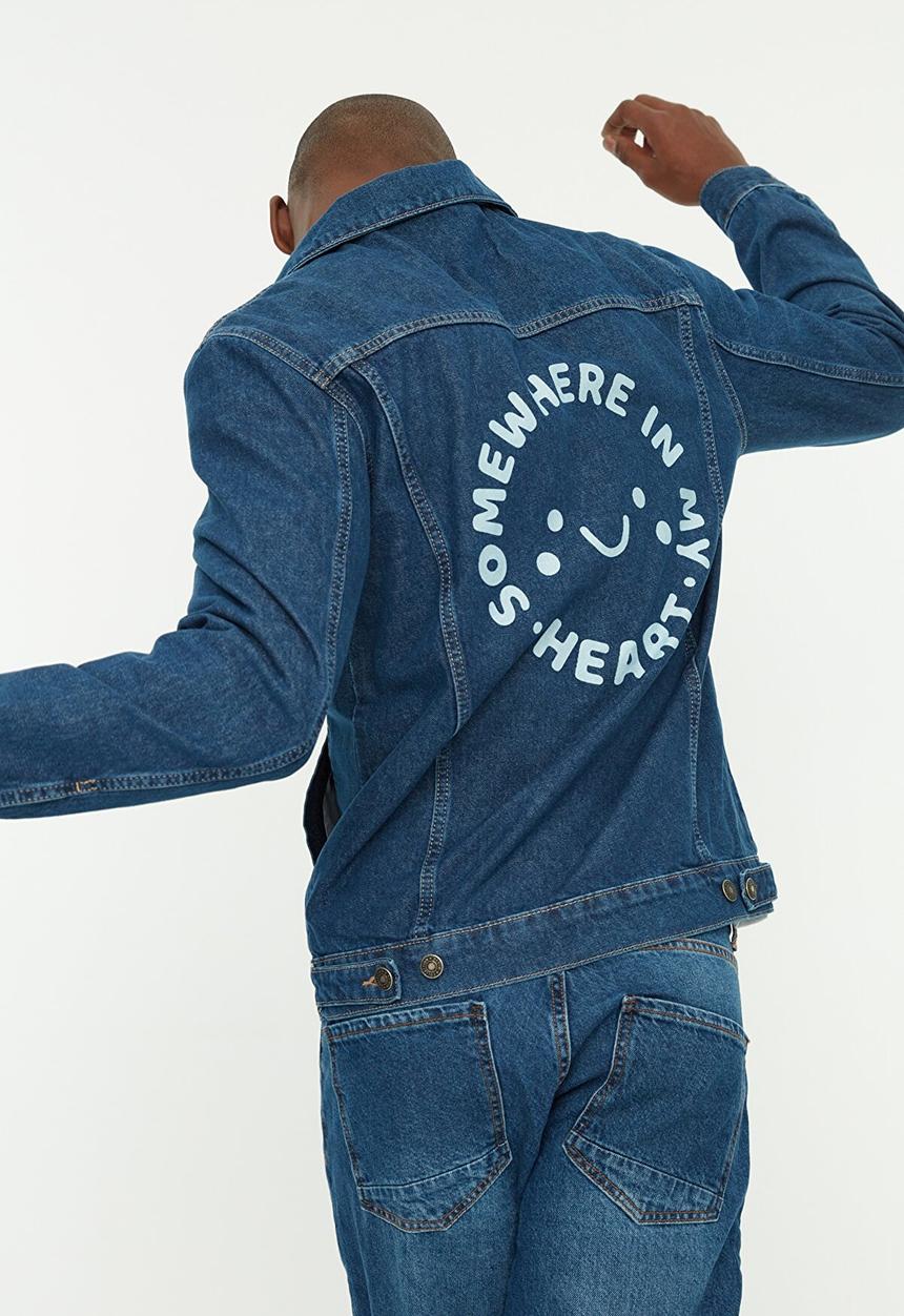 Trendyol - Somewhere in my heart back print jacket - indigo