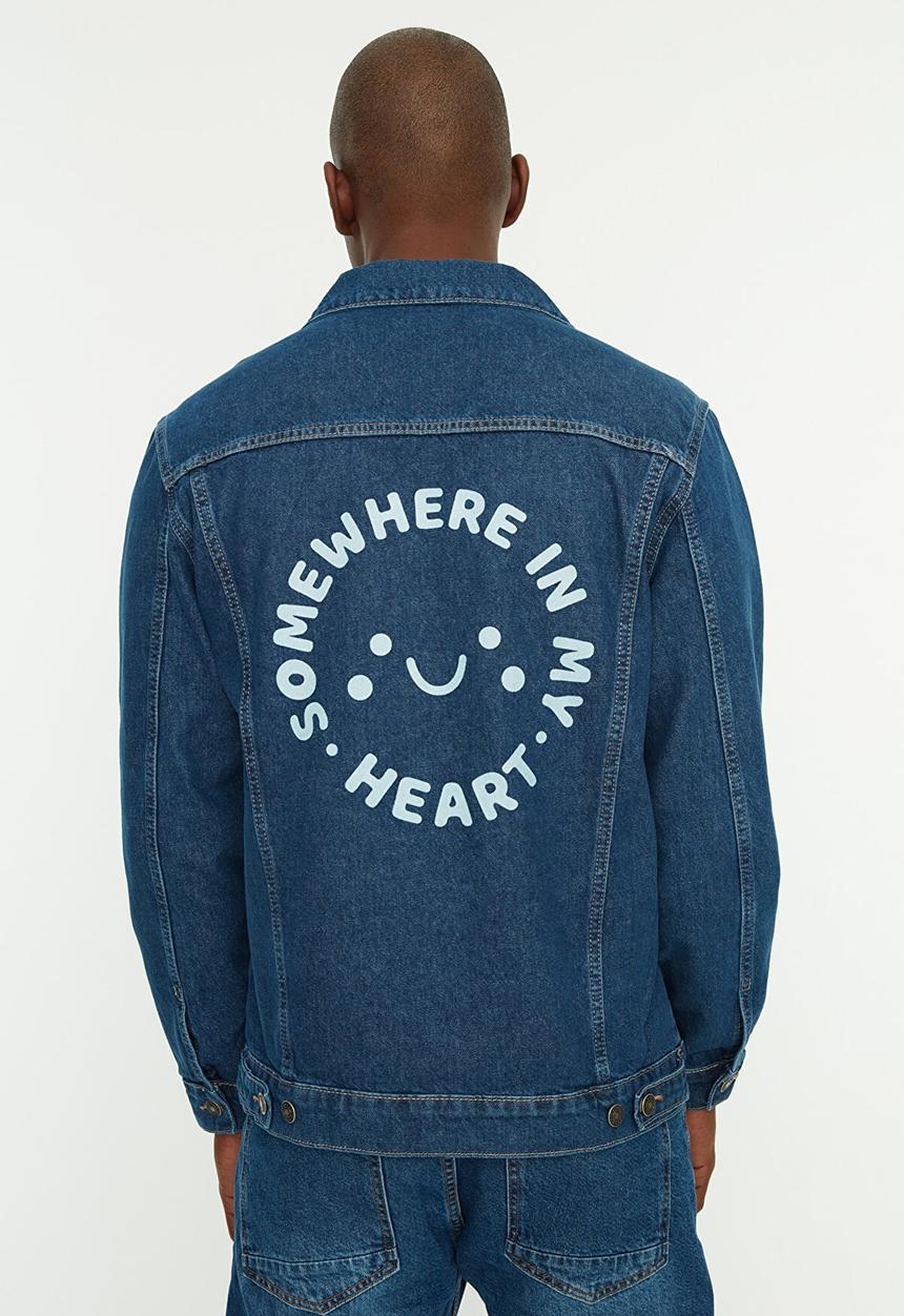 Trendyol - Somewhere in my heart back print jacket - indigo