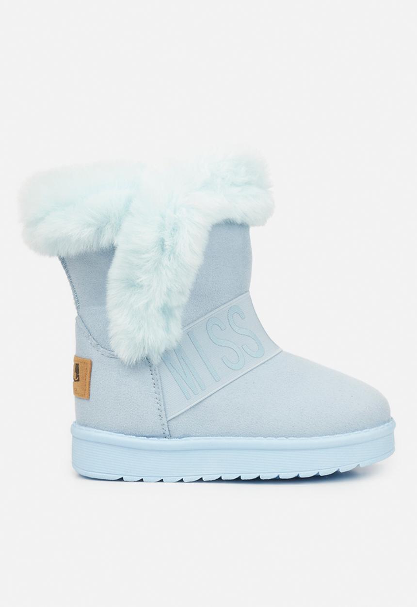 Little Miss Black - Rae girls snug boots - blue