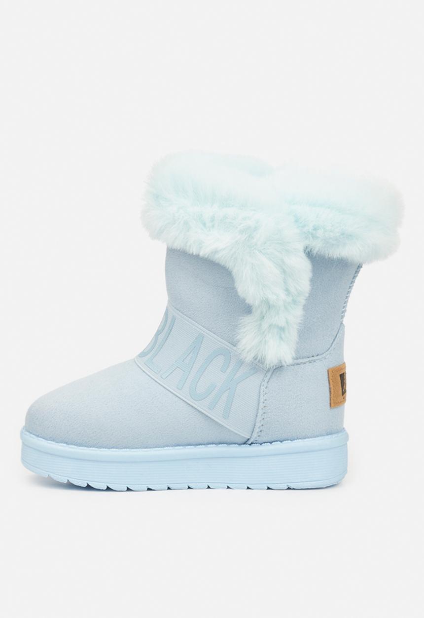 Little Miss Black - Rae girls snug boots - blue