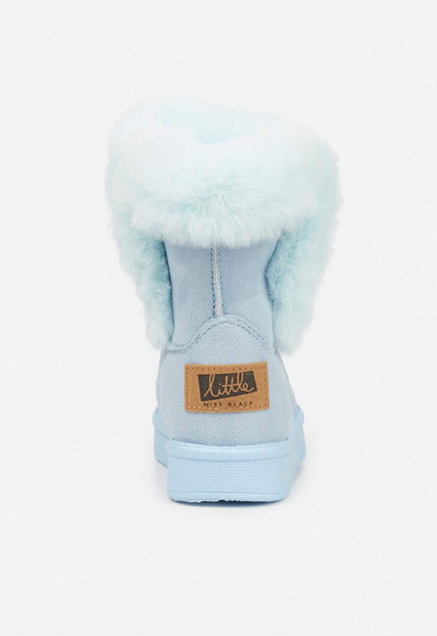 Little Miss Black - Rae girls snug boots - blue