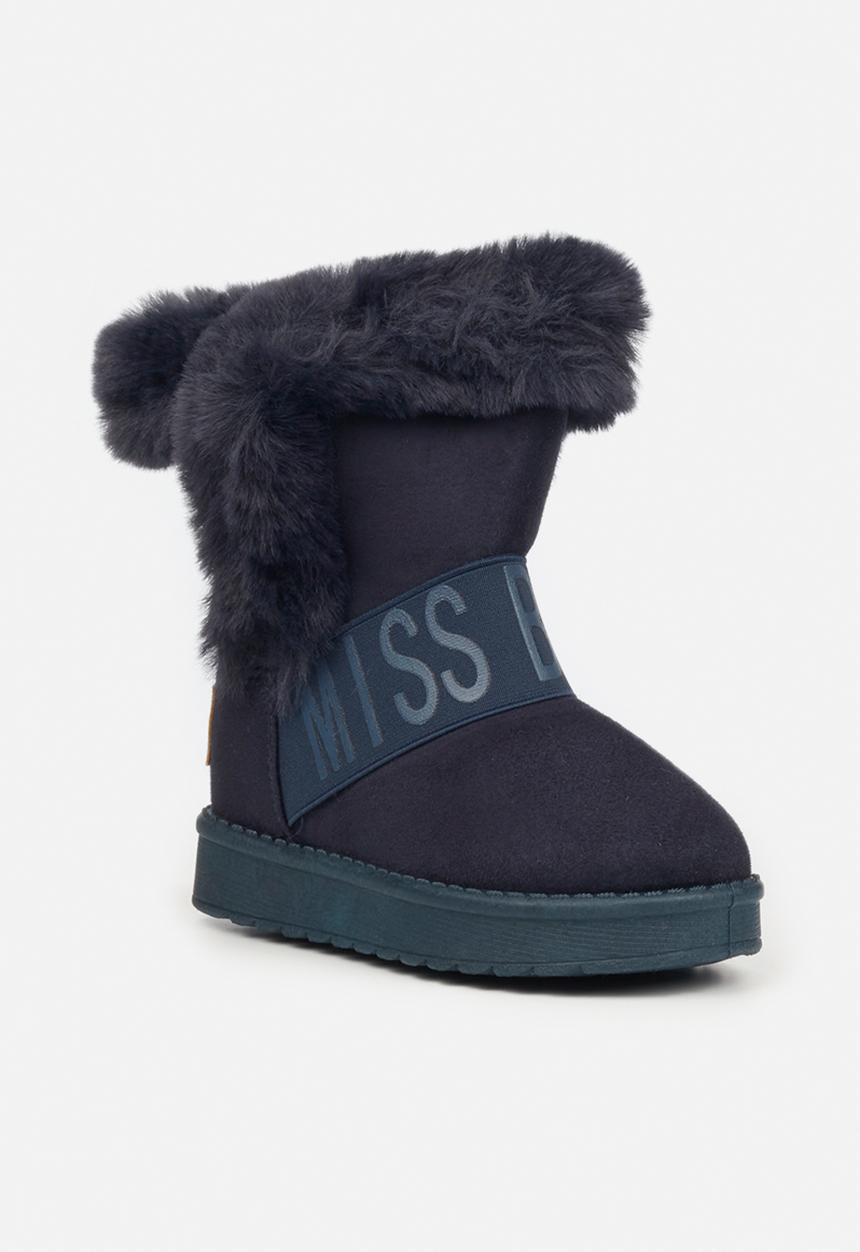 Little Miss Black - Rae girls snug boots - navy