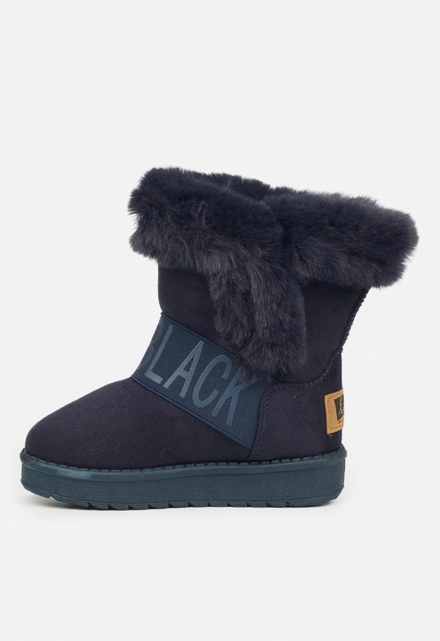 Little Miss Black - Rae girls snug boots - navy