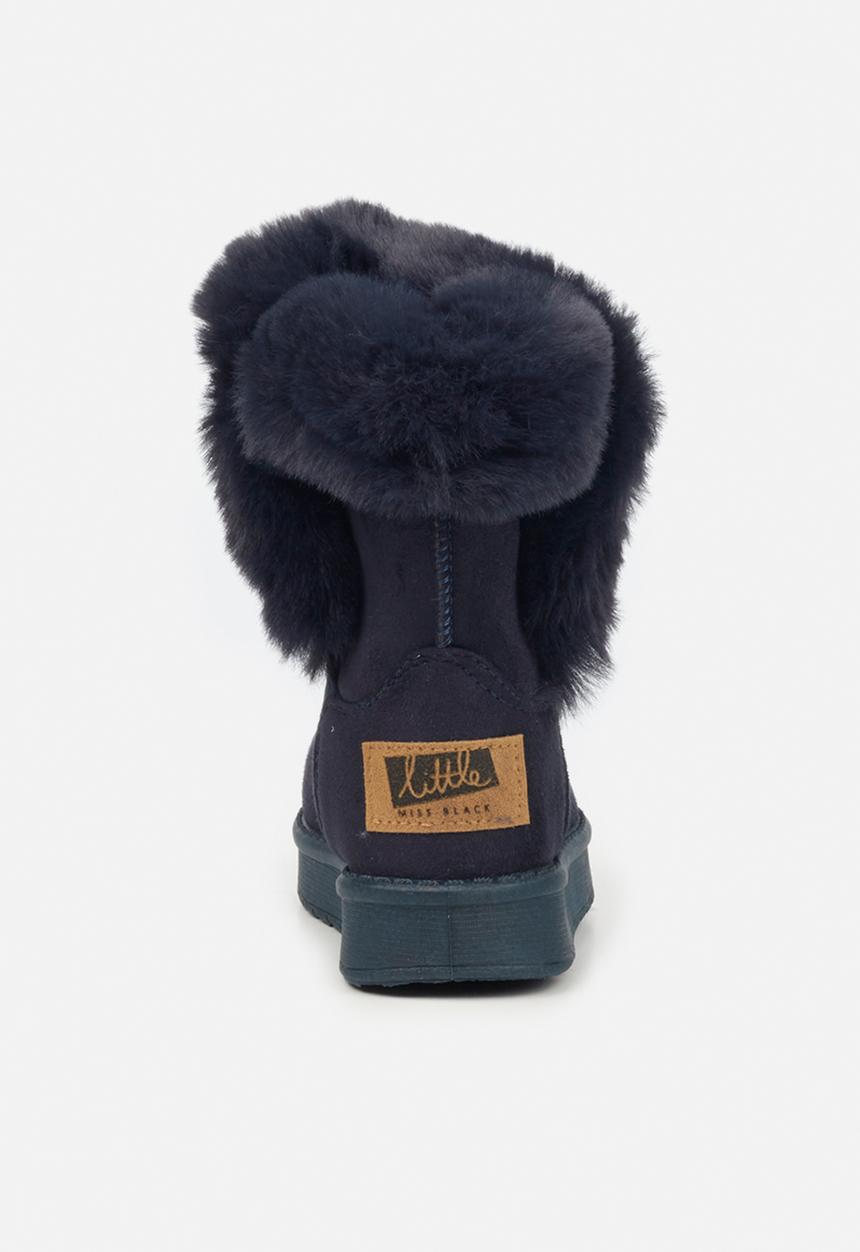 Little Miss Black - Rae girls snug boots - navy
