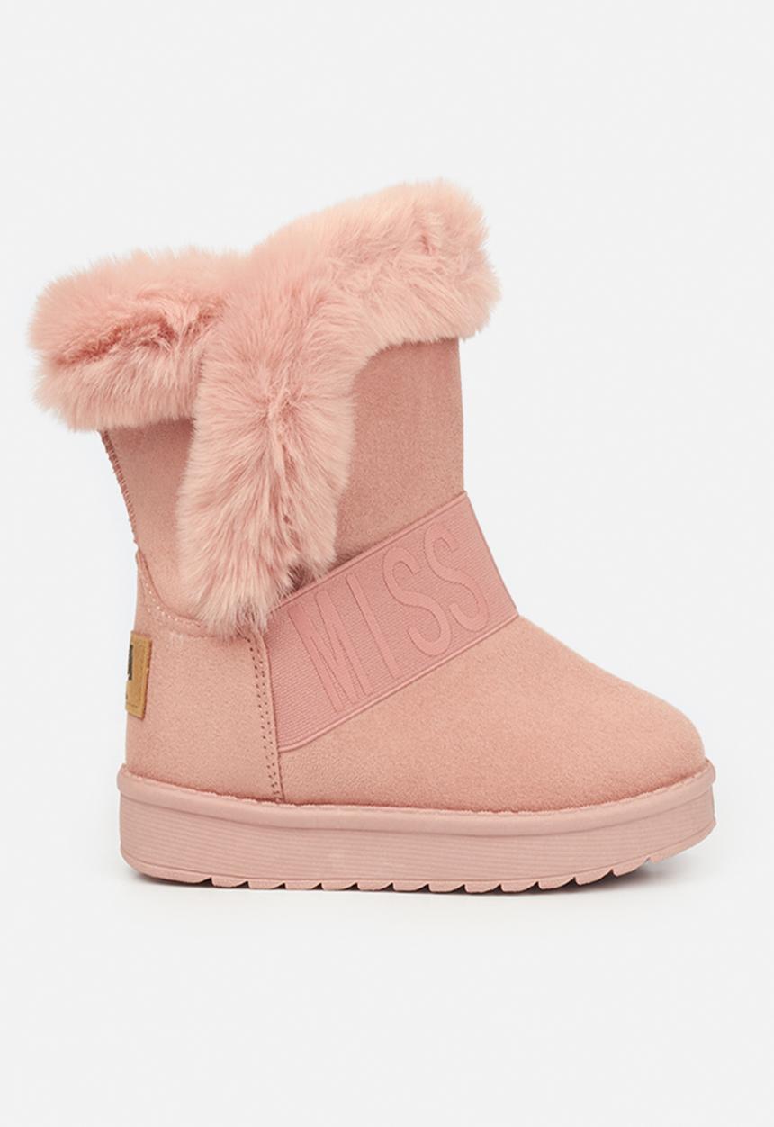Little Miss Black - Rae girls snug boots - pink