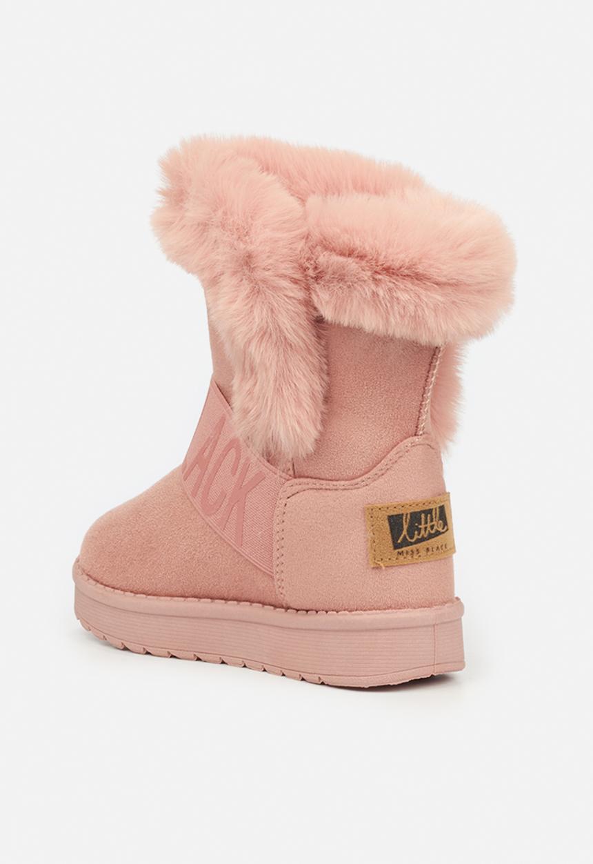 Little Miss Black - Rae girls snug boots - pink