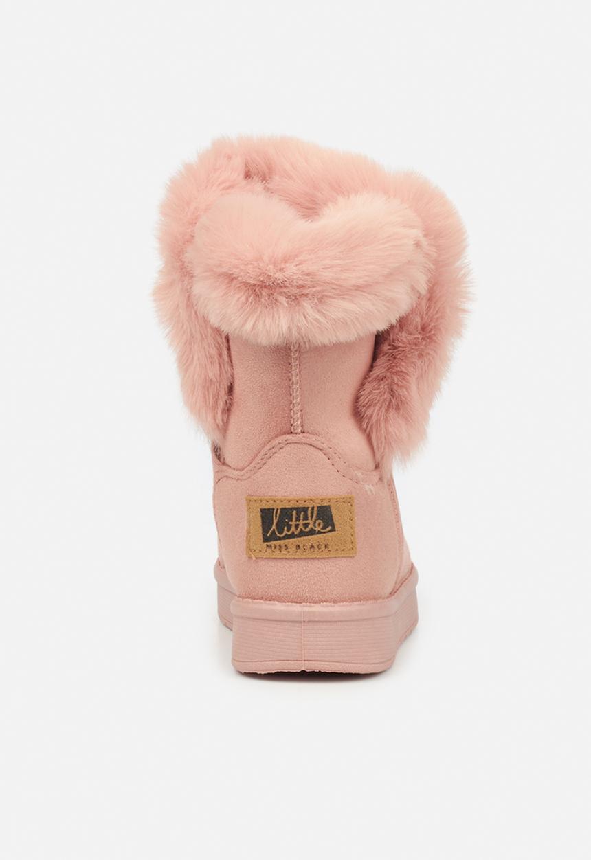 Little Miss Black - Rae girls snug boots - pink