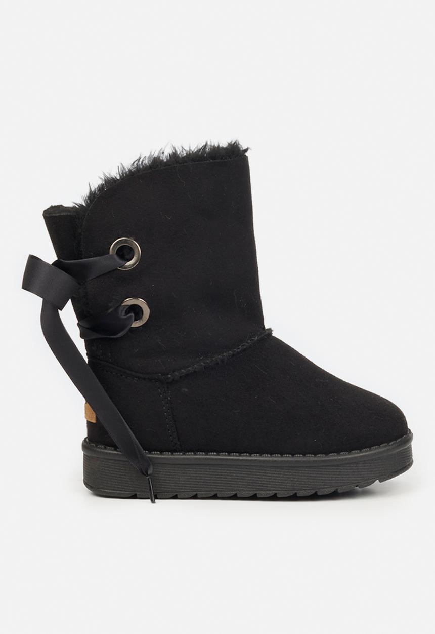 Little Miss Black - Rae girls snug boots - black