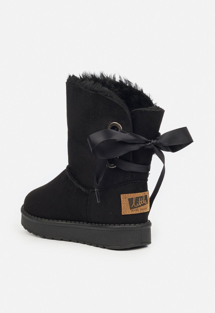Little Miss Black - Rae girls snug boots - black