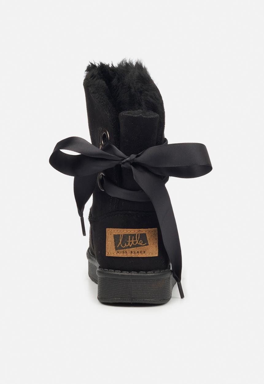 Little Miss Black - Rae girls snug boots - black