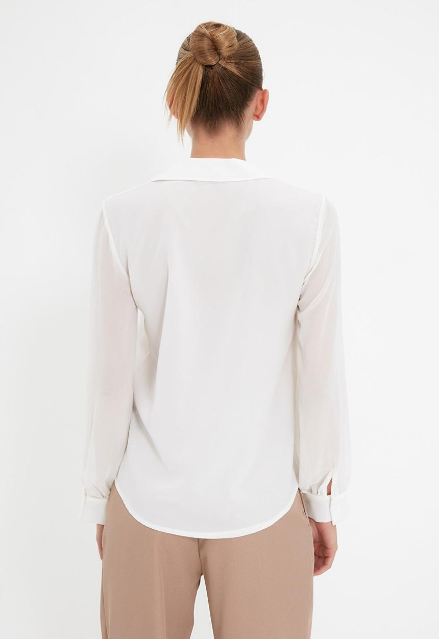 Trendyol - Sleeve detailed shirt  - white