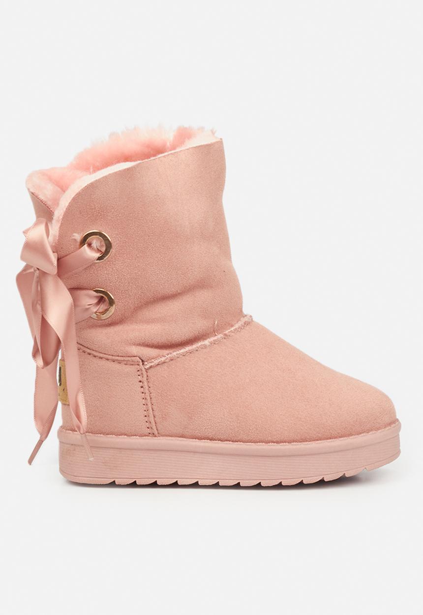Little Miss Black - Rae girls snug boots - pink