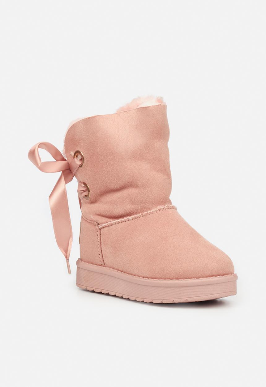 Little Miss Black - Rae girls snug boots - pink