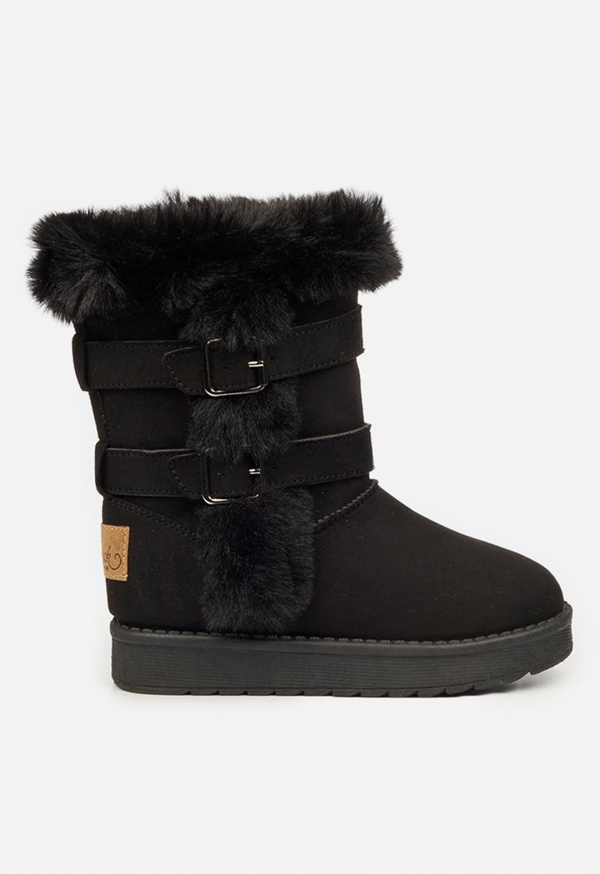 Little Miss Black - Rae girls snug boots - black