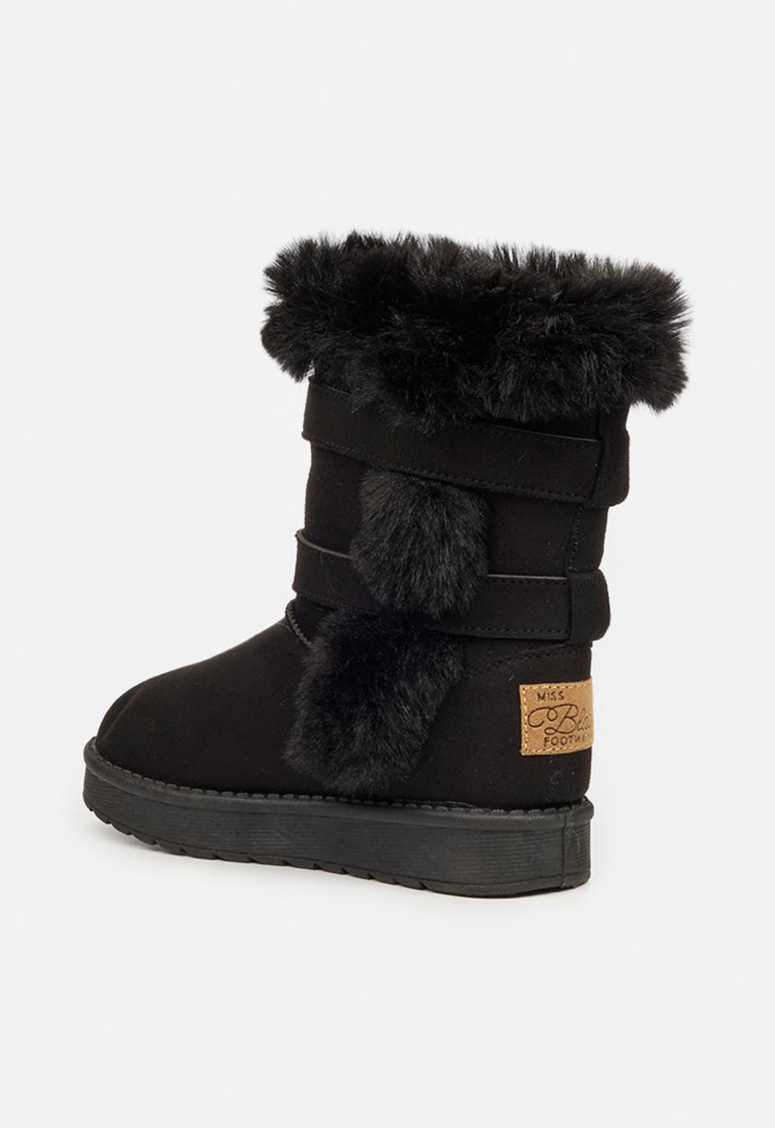 Little Miss Black - Rae girls snug boots - black